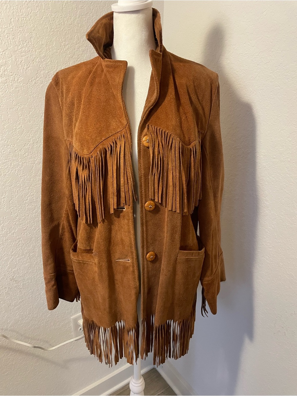 Brown Suede Fringe Leather Jacket